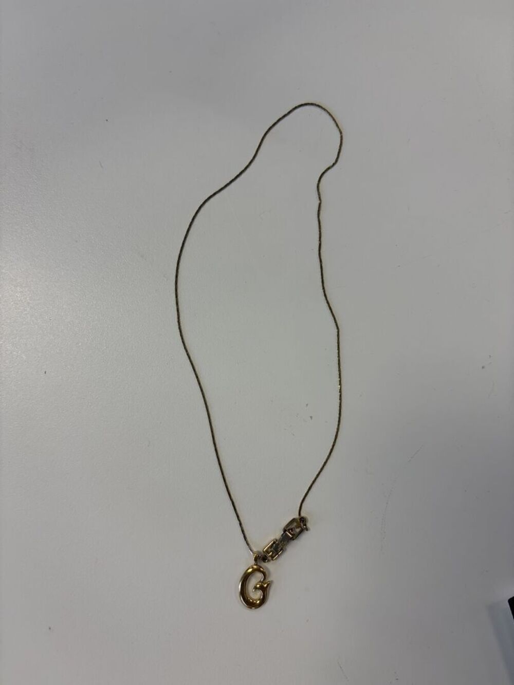 Givenchy Vintage Gold Tone G Initial Pendant Necklace